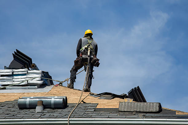 Professional Gutter Installation technician working in Elora, TN